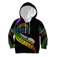 Personalised LGBT History Month Kid Hoodie Proud And Happy Polynesian Dolphin LT05 Hoodie Black - Polynesian Pride