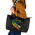 LGBT History Month Leather Tote Bag Proud And Happy Polynesian Dolphin LT05 Black - Polynesian Pride