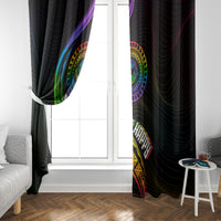 LGBT History Month Window Curtain Proud And Happy Polynesian Dolphin LT05 - Polynesian Pride