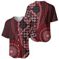 New Zealand Aotearoa Baseball Jersey Maori Harakeke Weaving Pattern Red LT05 - Polynesian Pride