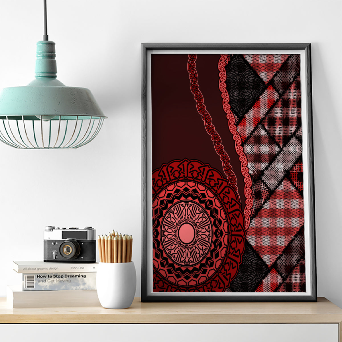 New Zealand Aotearoa Canvas Wall Art Maori Harakeke Weaving Pattern Red LT05 - Polynesian Pride