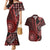 New Zealand Aotearoa Couples Matching Mermaid Dress and Hawaiian Shirt Maori Harakeke Weaving Pattern Red LT05 Red - Polynesian Pride