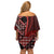 New Zealand Aotearoa Off Shoulder Short Dress Maori Harakeke Weaving Pattern Red LT05 - Polynesian Pride