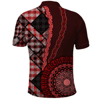 New Zealand Aotearoa Polo Shirt Maori Harakeke Weaving Pattern Red LT05 - Polynesian Pride