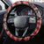 New Zealand Aotearoa Steering Wheel Cover Maori Harakeke Weaving Pattern Red LT05 - Polynesian Pride