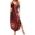 New Zealand Aotearoa Summer Maxi Dress Maori Harakeke Weaving Pattern Red LT05 Women Red - Polynesian Pride