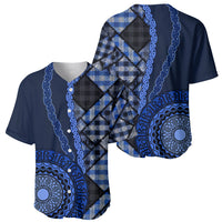 New Zealand Aotearoa Baseball Jersey Maori Harakeke Weaving Pattern Blue LT05 - Polynesian Pride