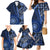 New Zealand Aotearoa Family Matching Mermaid Dress and Hawaiian Shirt Maori Harakeke Weaving Pattern Blue LT05 - Polynesian Pride