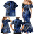 New Zealand Aotearoa Family Matching Mermaid Dress and Hawaiian Shirt Maori Harakeke Weaving Pattern Blue LT05 - Polynesian Pride