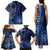 New Zealand Aotearoa Family Matching Tank Maxi Dress and Hawaiian Shirt Maori Harakeke Weaving Pattern Blue LT05 - Polynesian Pride