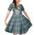 Personalised Hawaii State Family Matching Mermaid Dress and Hawaiian Shirt Tropical Flowers With Tartan Pattern LT05 Daughter's Dress Blue - Polynesian Pride