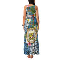 Personalised Hawaii State Family Matching Tank Maxi Dress and Hawaiian Shirt Tropical Flowers With Tartan Pattern LT05 - Polynesian Pride