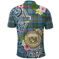 Personalised Hawaii State Polo Shirt Tropical Flowers With Tartan Pattern LT05 - Polynesian Pride