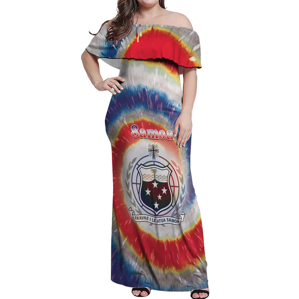 Samoa Off Shoulder Maxi Dress Tie Dye Unique Style