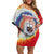 Samoa Off Shoulder Short Dress Tie Dye Unique Style