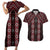 New Zealand Aotearoa Couples Matching Short Sleeve Bodycon Dress and Hawaiian Shirt Red Poutama With Taniko Pattern LT05