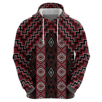 New Zealand Aotearoa Hoodie Red Poutama With Taniko Pattern LT05