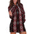 New Zealand Aotearoa Hoodie Dress Red Poutama With Taniko Pattern LT05