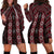 New Zealand Aotearoa Hoodie Dress Red Poutama With Taniko Pattern LT05