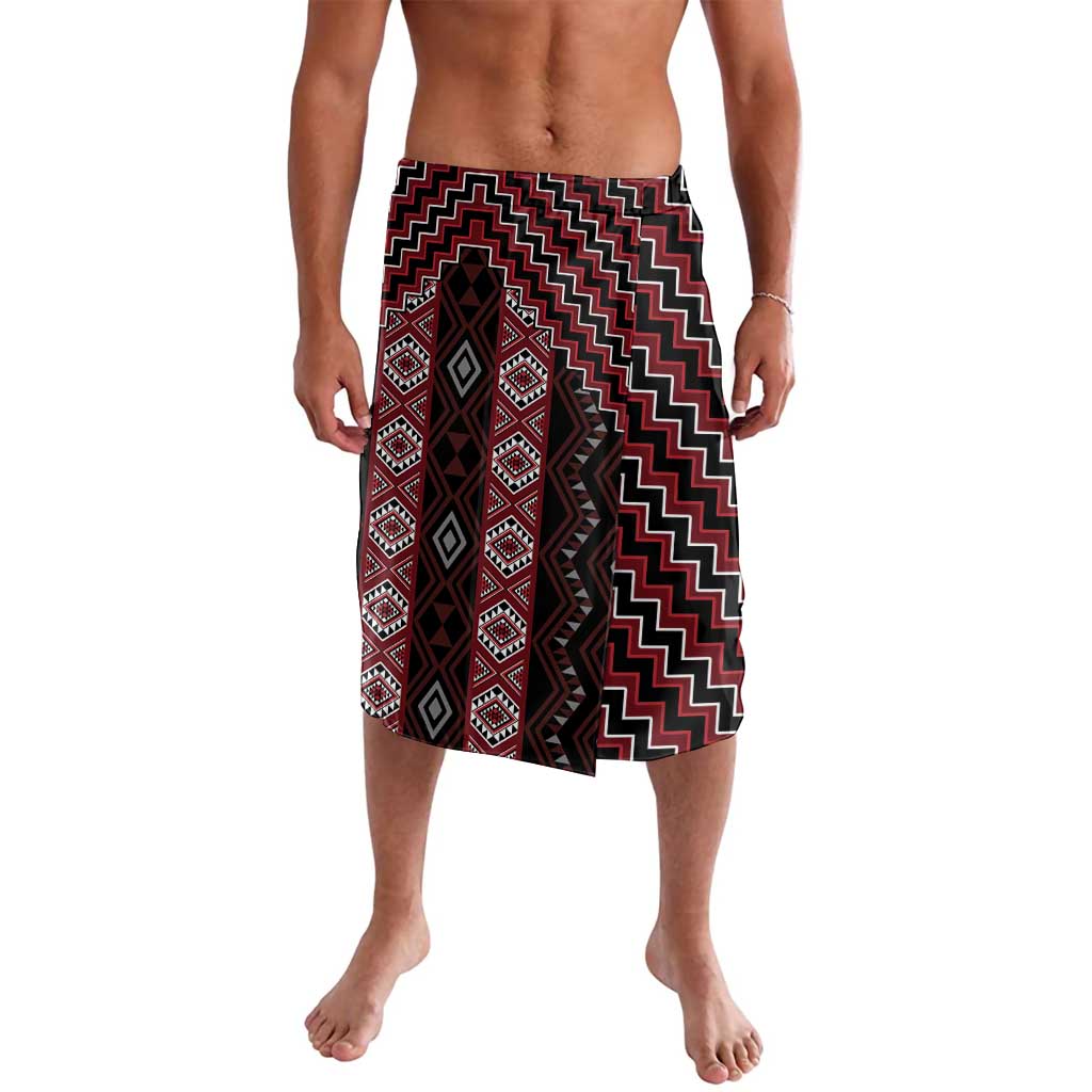 New Zealand Aotearoa Lavalava Red Poutama With Taniko Pattern LT05