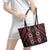 New Zealand Aotearoa Leather Tote Bag Red Poutama With Taniko Pattern LT05