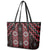 New Zealand Aotearoa Leather Tote Bag Red Poutama With Taniko Pattern LT05