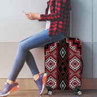 New Zealand Aotearoa Luggage Cover Red Poutama With Taniko Pattern LT05