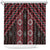 New Zealand Aotearoa Shower Curtain Red Poutama With Taniko Pattern LT05