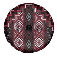 New Zealand Aotearoa Spare Tire Cover Red Poutama With Taniko Pattern LT05