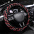 New Zealand Aotearoa Steering Wheel Cover Red Poutama With Taniko Pattern LT05