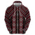 New Zealand Aotearoa Zip Hoodie Red Poutama With Taniko Pattern LT05