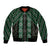 New Zealand Aotearoa Bomber Jacket Green Poutama With Taniko Pattern LT05