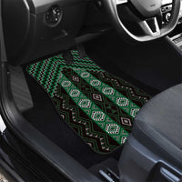 New Zealand Aotearoa Car Mats Green Poutama With Taniko Pattern LT05