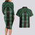 New Zealand Aotearoa Couples Matching Long Sleeve Bodycon Dress and Hawaiian Shirt Green Poutama With Taniko Pattern LT05