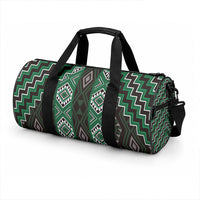 New Zealand Aotearoa Duffle Bag Green Poutama With Taniko Pattern LT05 - Polynesian Pride