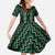 New Zealand Aotearoa Family Matching Off The Shoulder Long Sleeve Dress and Hawaiian Shirt Green Poutama With Taniko Pattern LT05