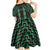 New Zealand Aotearoa Kid Short Sleeve Dress Green Poutama With Taniko Pattern LT05