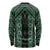 New Zealand Aotearoa Long Sleeve Shirt Green Poutama With Taniko Pattern LT05