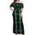 New Zealand Aotearoa Off Shoulder Maxi Dress Green Poutama With Taniko Pattern LT05