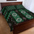 New Zealand Aotearoa Quilt Bed Set Green Poutama With Taniko Pattern LT05