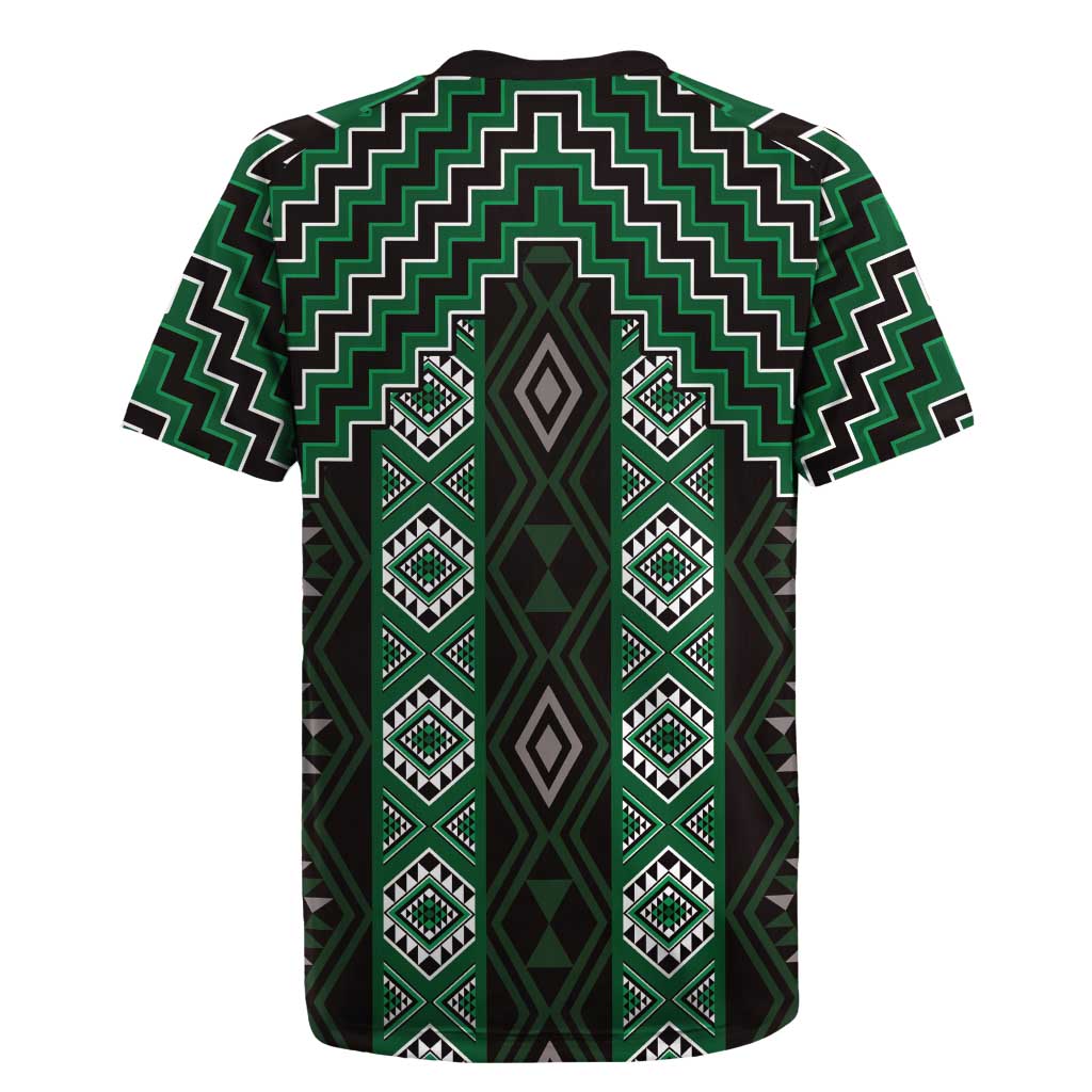 New Zealand Aotearoa Rugby Jersey Green Poutama With Taniko Pattern LT05