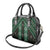 New Zealand Aotearoa Shoulder Handbag Green Poutama With Taniko Pattern LT05