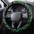 New Zealand Aotearoa Steering Wheel Cover Green Poutama With Taniko Pattern LT05