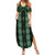 New Zealand Aotearoa Summer Maxi Dress Green Poutama With Taniko Pattern LT05