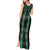 New Zealand Aotearoa Tank Maxi Dress Green Poutama With Taniko Pattern LT05