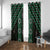 New Zealand Aotearoa Window Curtain Green Poutama With Taniko Pattern LT05
