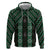 New Zealand Aotearoa Zip Hoodie Green Poutama With Taniko Pattern LT05