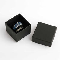 New Zealand Aotearoa Classic Ring Blue Poutama With Taniko Pattern - Polynesian Pride
