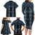 New Zealand Aotearoa Family Matching Long Sleeve Bodycon Dress and Hawaiian Shirt Blue Poutama With Taniko Pattern LT05