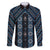 New Zealand Aotearoa Family Matching Long Sleeve Bodycon Dress and Hawaiian Shirt Blue Poutama With Taniko Pattern LT05